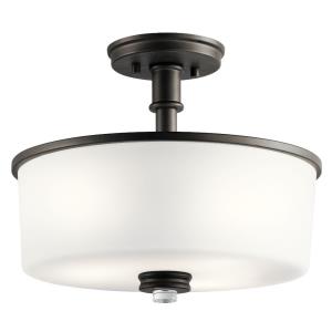 Joelson - 3 Light Semi-Flush Mount - with Transitional inspirations - 11.5 inches tall by 14.25 inches wide