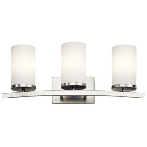 Crosby - 3 Light Bath Vanity Approved for Damp Locations - with Contemporary inspirations - 23 inches wide